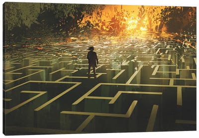 Destroy The Maze Land Canvas Art Print - grandfailure