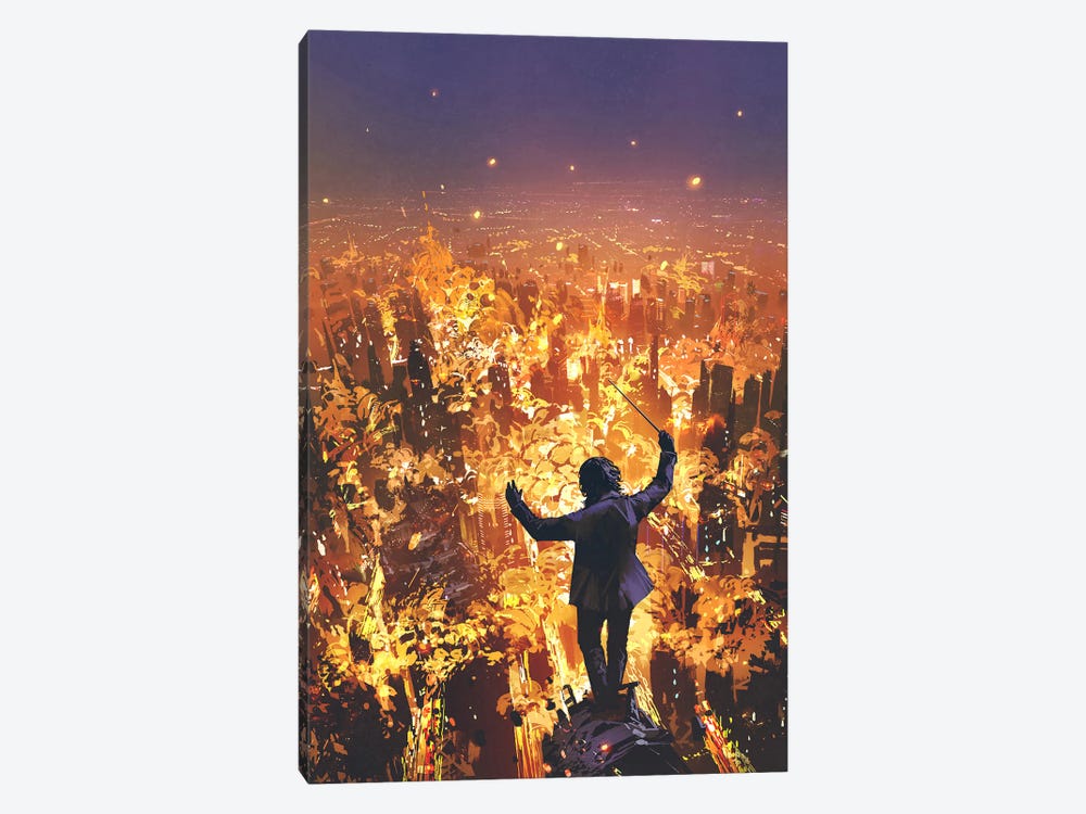 Whatching The World Burn by grandfailure 1-piece Canvas Wall Art