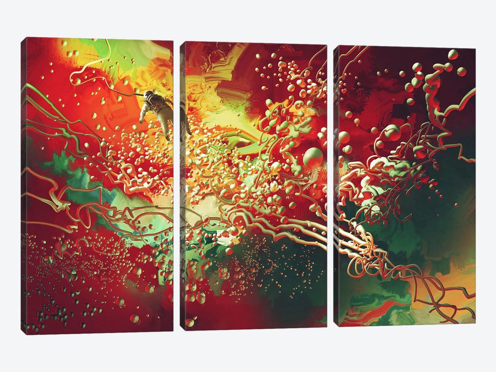 Floating In Abstract Space by grandfailure 3-piece Canvas Art