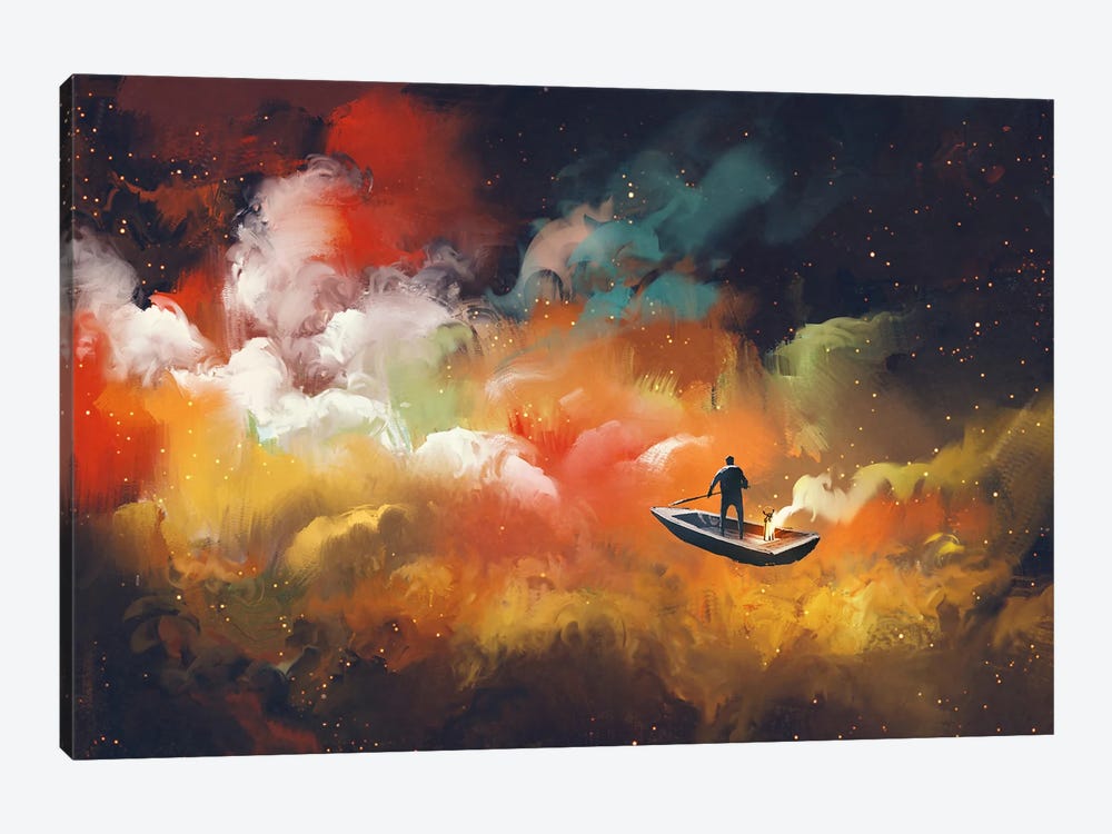 Journey In The Outer Space by grandfailure 1-piece Canvas Art Print