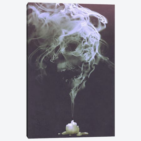 Skull Shaped Smoke Canvas Print #GFL46} by grandfailure Canvas Art