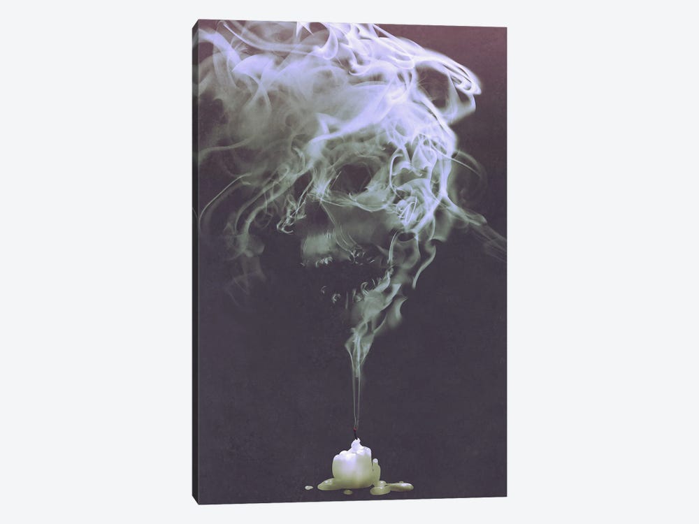 Skull Shaped Smoke by grandfailure 1-piece Canvas Art Print