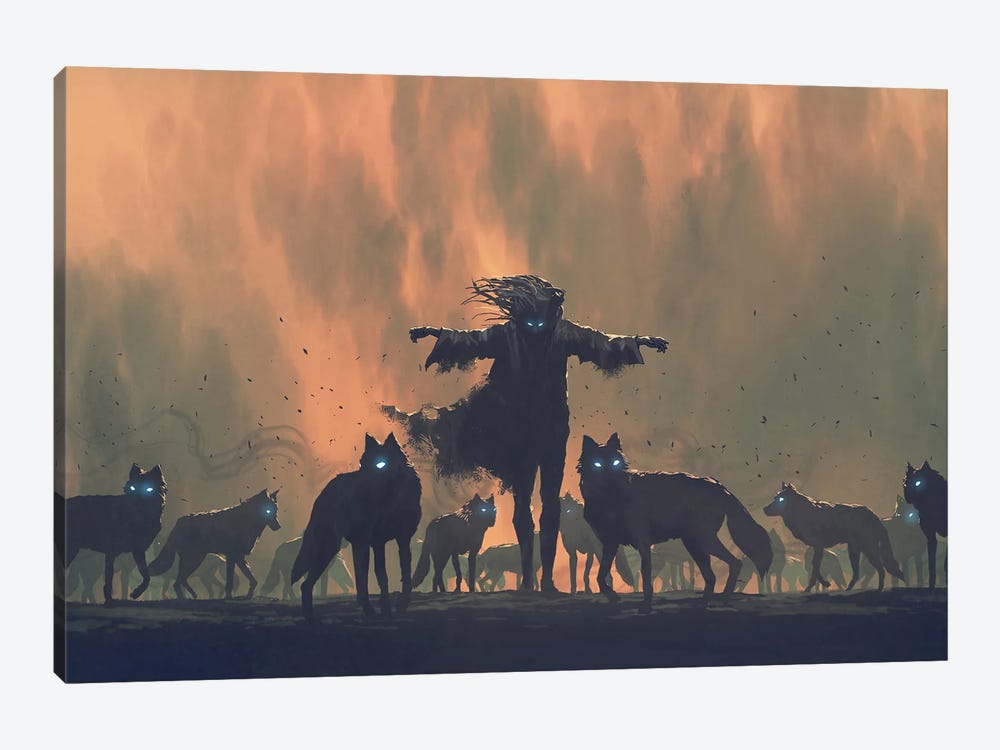 The Leader Of The Wolf Pack by grandfailure 1-piece Canvas Art Print