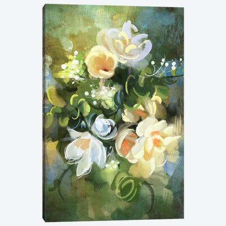 Green Blooming Canvas Print #GFL50} by grandfailure Canvas Artwork