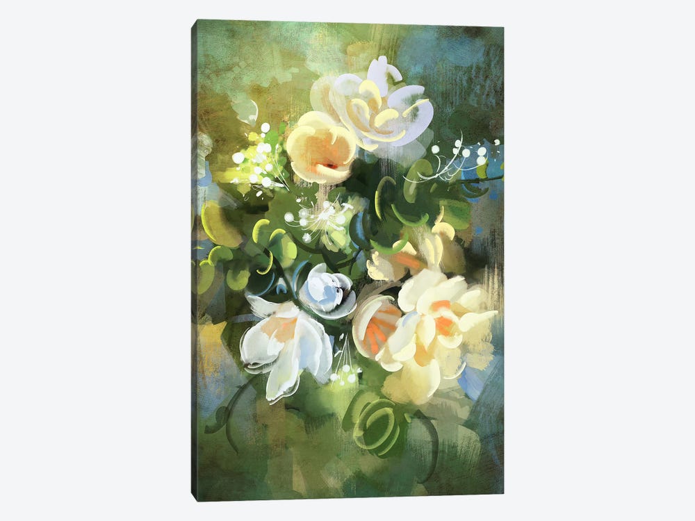 Green Blooming by grandfailure 1-piece Canvas Art