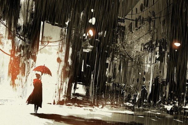 grandfailure: Lonely Woman With Umbrella by grandfailure