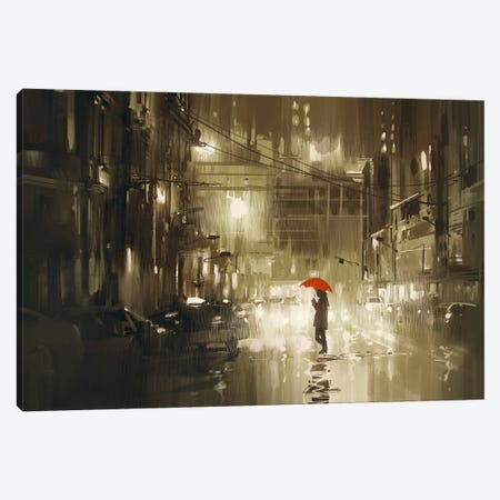 Woman With Umbrella Canvas Print #GFL52} by grandfailure Canvas Art