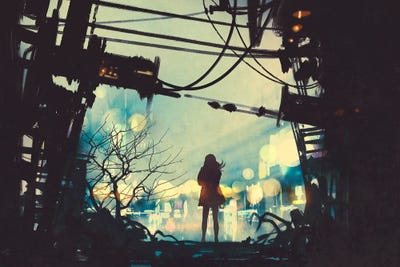 Among Old Ruins by grandfailure canvas print