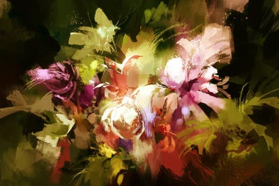 Abstract Flowers by grandfailure metal wall art