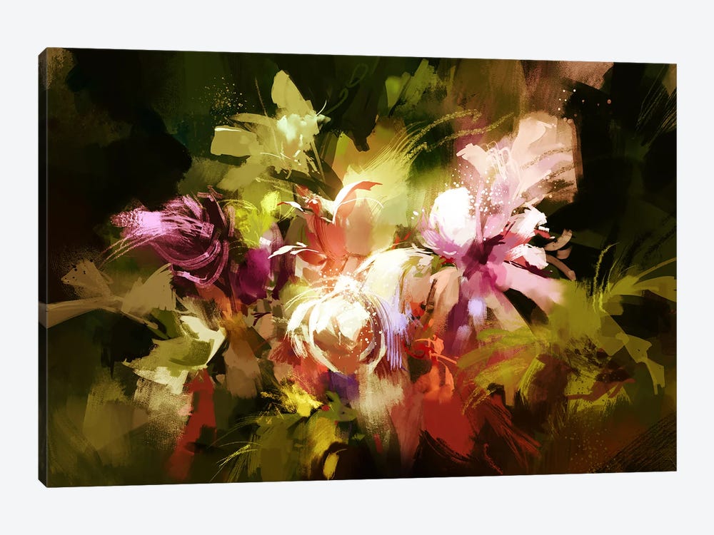 Abstract Flowers by grandfailure 1-piece Canvas Art