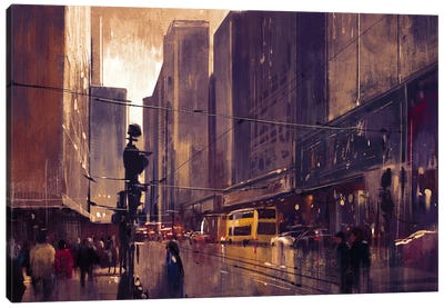 The City Street Canvas Art Print - grandfailure