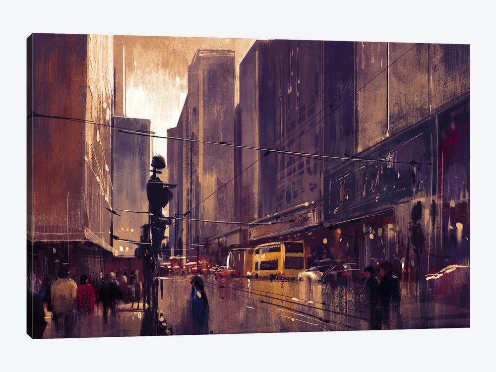 The City Street by grandfailure 1-piece Art Print