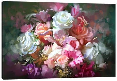 Colorful Flowers Canvas Art Print - grandfailure