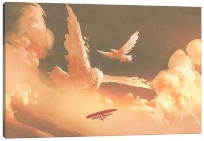 Flying Together Canvas Art Print - grandfailure