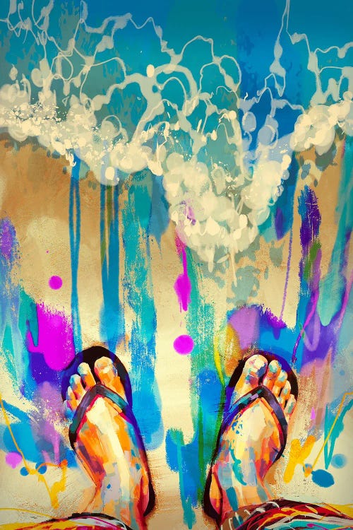 On The Colorful Beach by grandfailure wall art