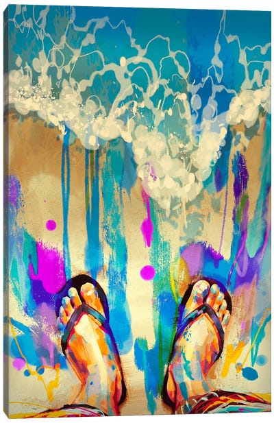 On The Colorful Beach Canvas Art Print - Legs