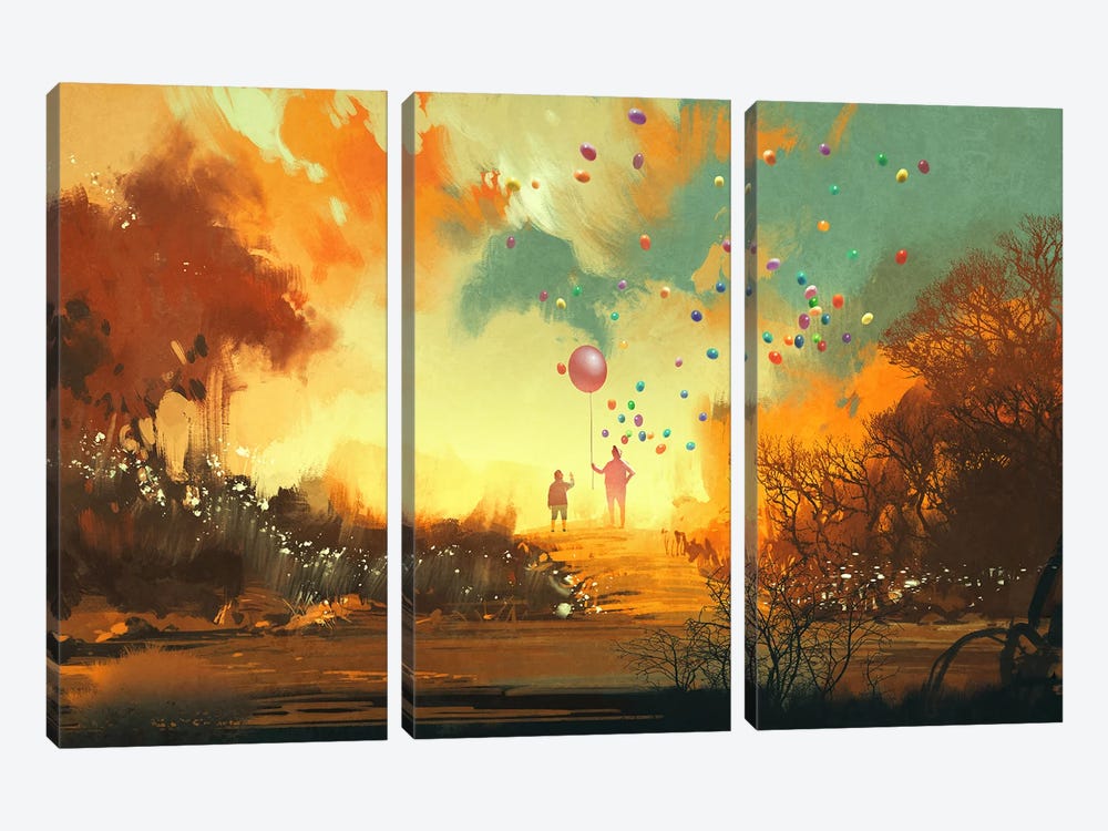 Path Of Fantasy Land by grandfailure 3-piece Canvas Print