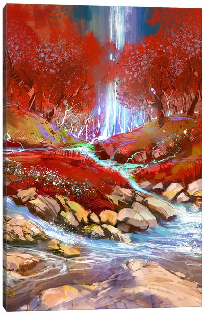 The Red Forest Canvas Art Print - grandfailure