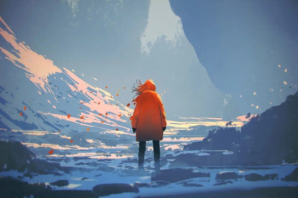 grandfailure: The Orange One In Winter Landscape by grandfailure