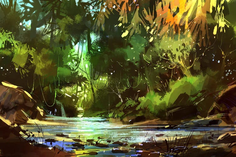 Creek Landscape by grandfailure wall art