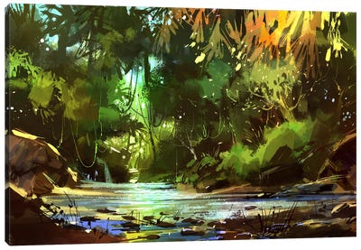 Creek Landscape Canvas Art Print - grandfailure
