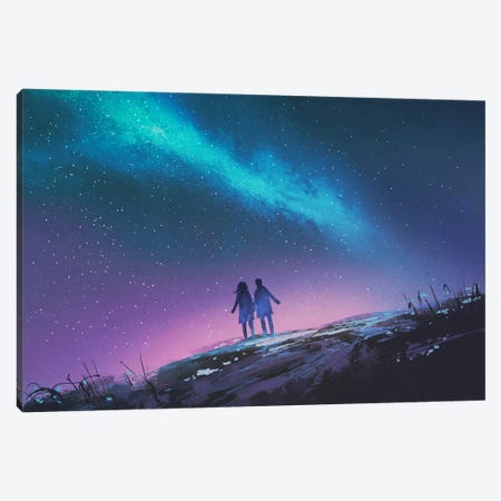 Watching The Milky Way Canvas Print #GFL77} by grandfailure Canvas Print