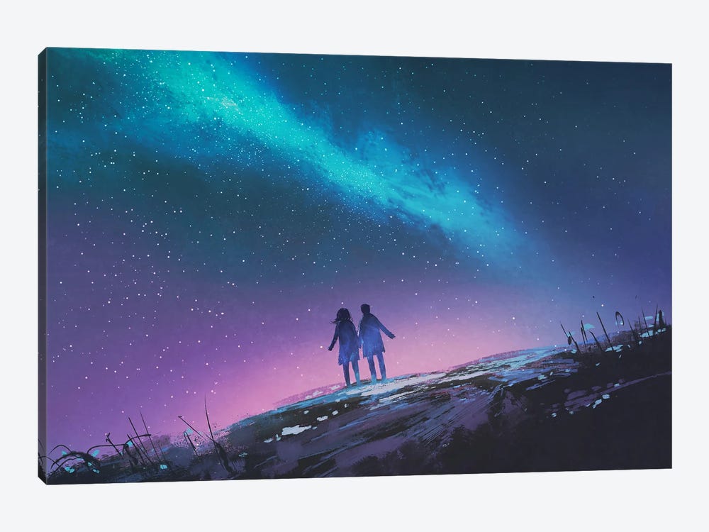 Watching The Milky Way by grandfailure 1-piece Canvas Art Print