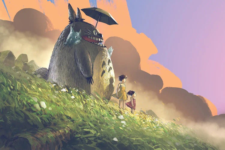 Totoro Fan Art by grandfailure wall art