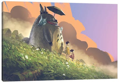 Totoro Fan Art Canvas Art Print - Totoro
