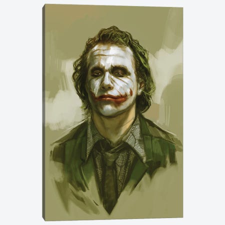 Joker Portrait Canvas Print #GFL91} by grandfailure Canvas Wall Art