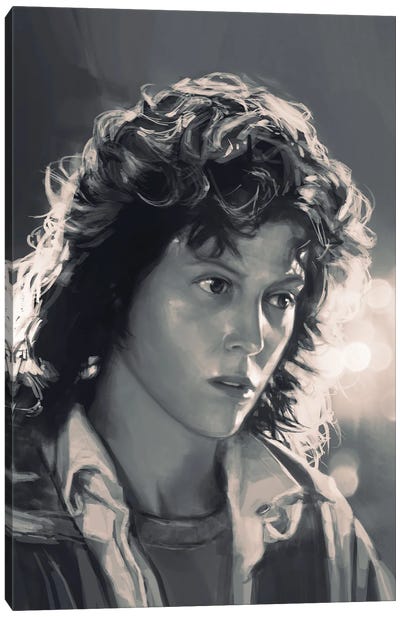 Ellen Ripley Portrait Canvas Art Print - Alien