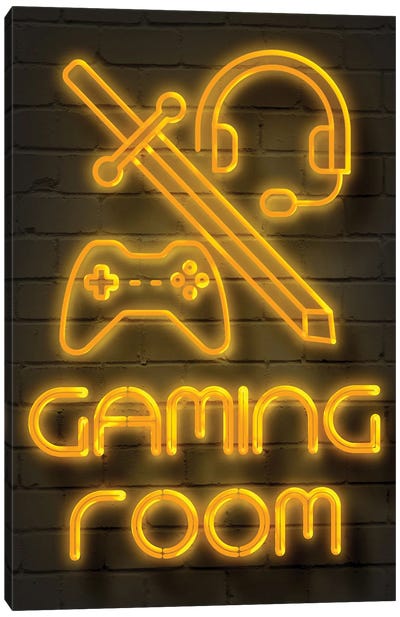 Gaming Room Canvas Art Print - Neon Art