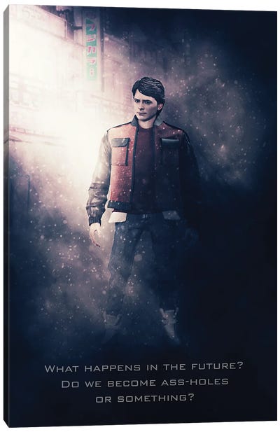 Back To The Future Marty Canvas Art Print - Marty McFly