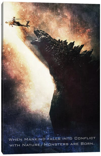 Godzilla Canvas Art Print - Science Fiction Movie Art