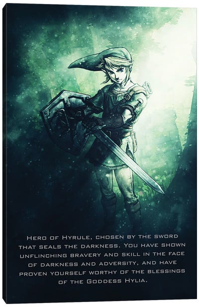 Link Tagline Canvas Art Print - The Legend Of Zelda