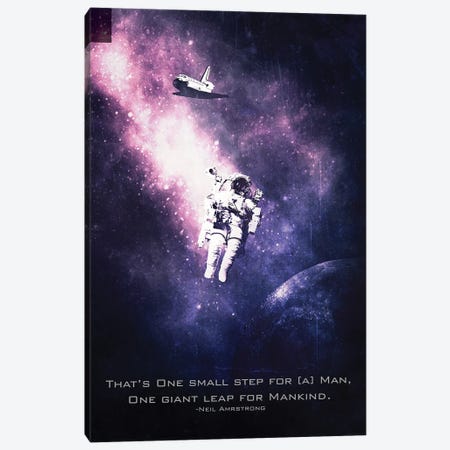 Neil Armstrong Tagline Canvas Print #GFN156} by Gab Fernando Canvas Art Print