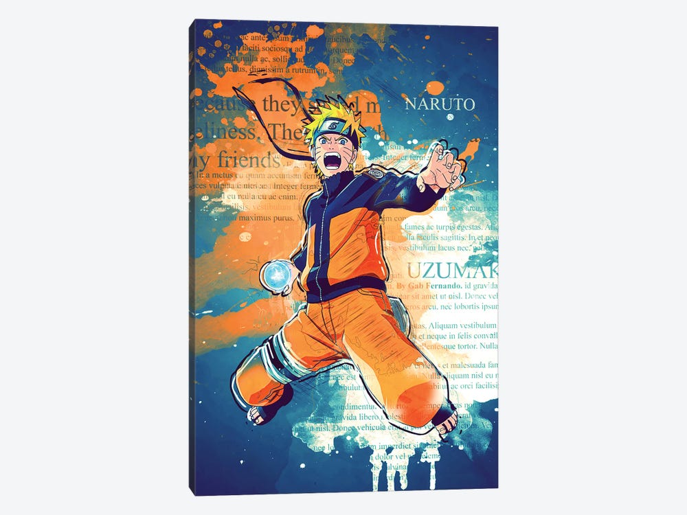 Naruto Color Splash II by Gab Fernando 1-piece Canvas Wall Art