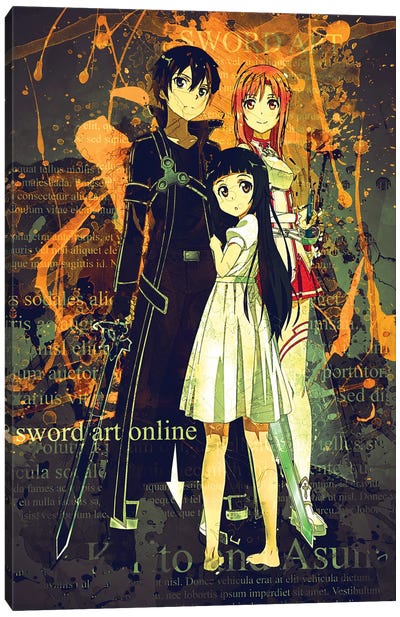 Sword Art Online Color Splash Canvas Art Print - Asuna