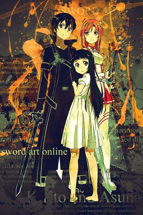 Sword Art Online Color Splash by Gab Fernando wall art