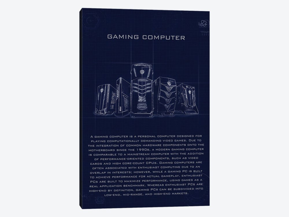 Gaming Computer by Gab Fernando 1-piece Canvas Art Print