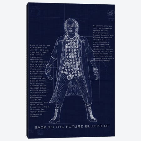Back To The Future Doc Blueprint Canvas Print #GFN240} by Gab Fernando Canvas Wall Art