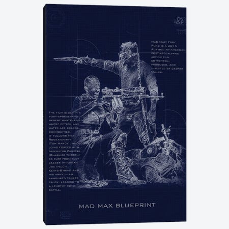 Madmax Blueprint Canvas Print #GFN247} by Gab Fernando Art Print