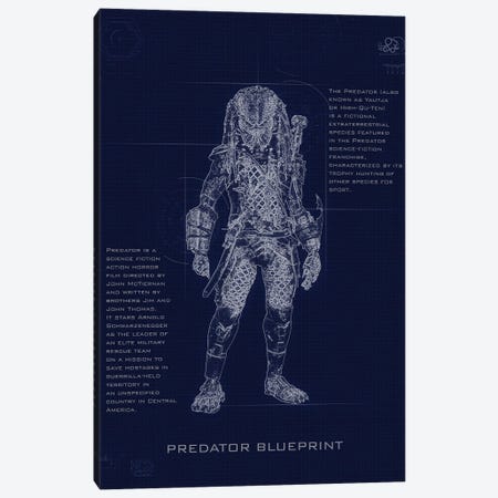 Predator Blueprint Canvas Print #GFN248} by Gab Fernando Canvas Artwork
