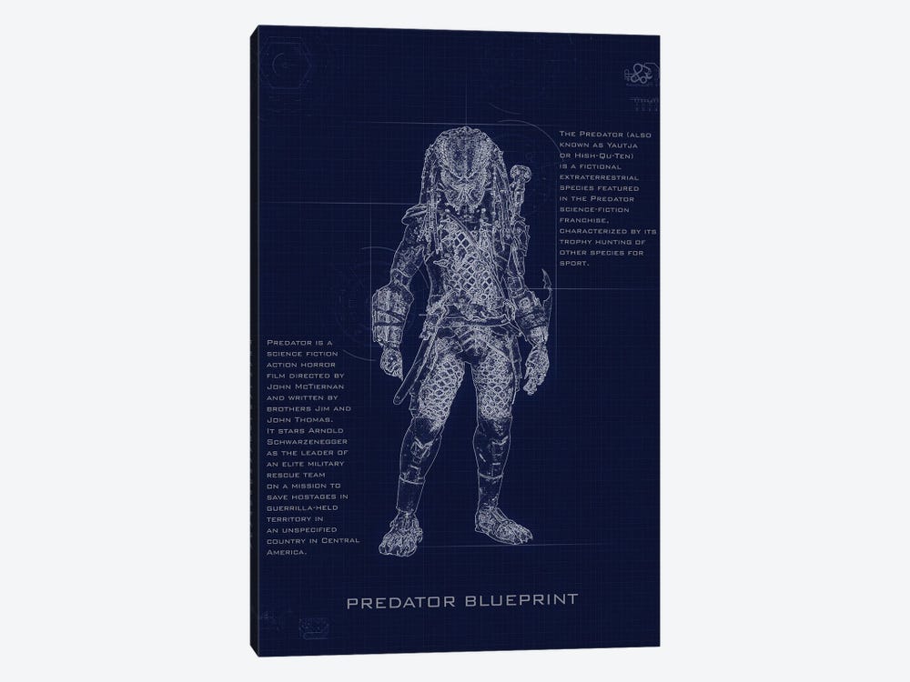 Predator Blueprint by Gab Fernando 1-piece Canvas Artwork