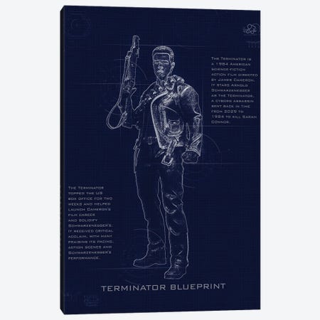 Terminator T3 Blueprint Canvas Print #GFN251} by Gab Fernando Art Print