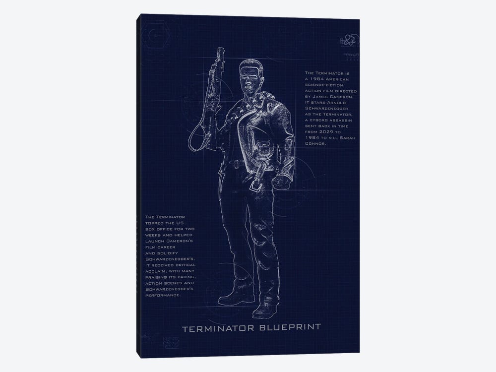Terminator T3 Blueprint by Gab Fernando 1-piece Canvas Art