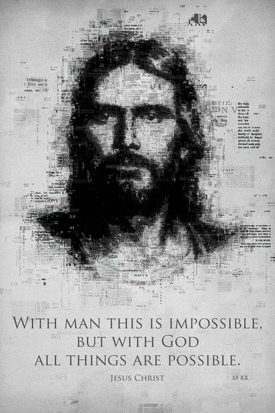 Black & White Digital Art: Jesus Christ by Gab Fernando