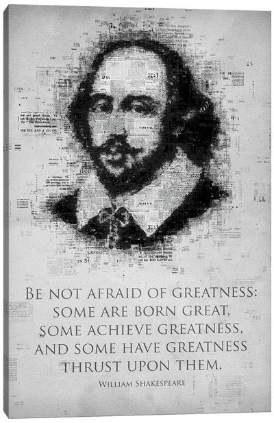 William Shakespeare Canvas Art Print - Black & White Minimalist Décor
