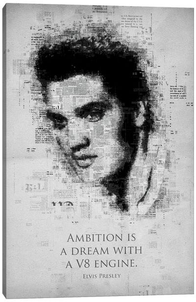 Elvis Presley Canvas Art Print - Black & White Minimalist Décor