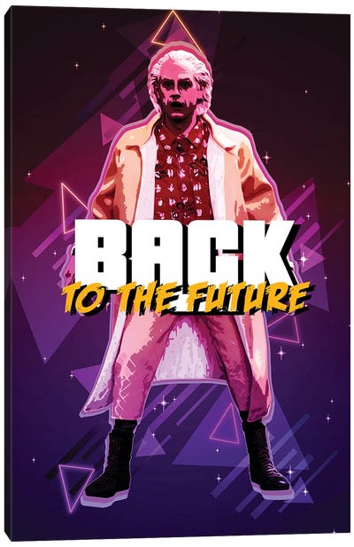 Back To The Future Doc Retro Canvas Art Print - Emmett "Doc" Brown